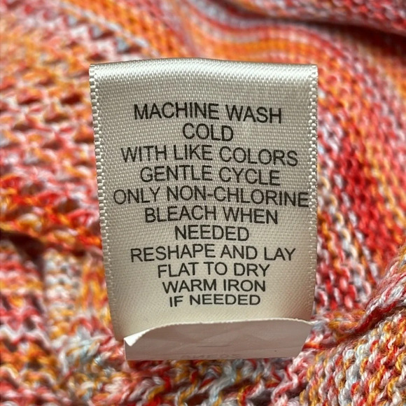 NWOT JohnPaulRichard Space Dyed Sweater Tunic 3/4 Sleeve Orange S - Picture 12 of 15